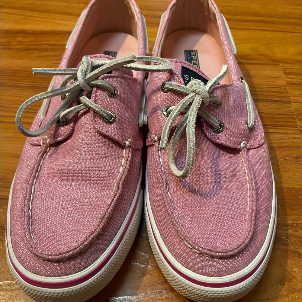 Sperry Pink Canvas Boat Shoes